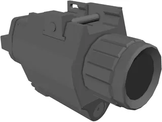 Tactical Light with Laser 3D Model preview