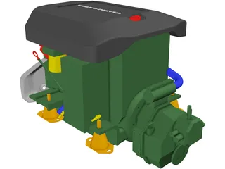 Volvo Penta D3 Marine Engine 3D Model preview