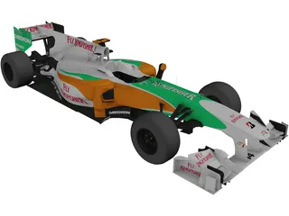 Force India VJM03 F1 (2010) 3D Model preview