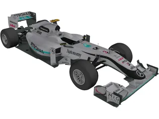 Mercedes-Benz W01 F1 (2010) 3D Model preview