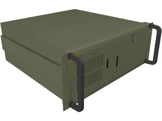 Rackmounted Computer with Motherboard 3D Model preview
