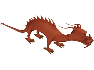 Asian Fire Dragon 3D Model preview