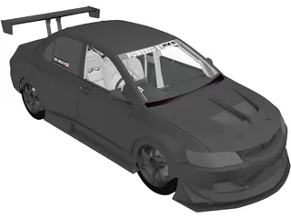 Mitsubishi Lancer Evolution HKS (2006) 3D Model preview