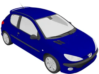 Peugeot 206 3D Model preview
