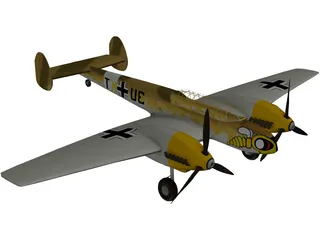 Messerschmitt BF-110 3D Model preview