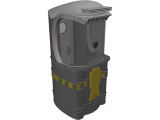 Art Deco Movie Theater Ticket Booth 3D Model preview