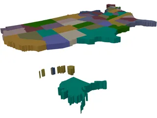 United States Map 3D Model preview