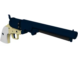 Colt Army Revolver 3D Model preview