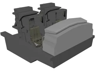 Boeing 747 Cockpit 3D Model preview