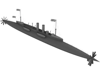 Cigar Ship Ross Winans 3D Model preview