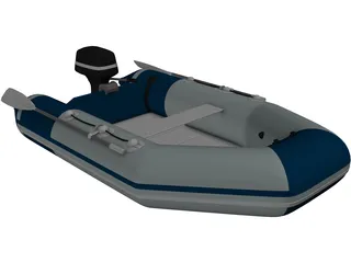 Zodimo Zodiac Boat with Outboard Motor 3D Model preview