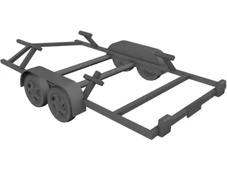 Boat Trailer 3D Model preview
