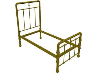 Bed Frame Antique 3D Model preview