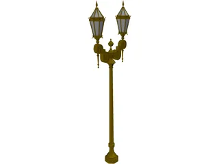 Old French Urban Light 3D Model preview