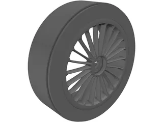 Wheel Rim Metal 3D Model preview
