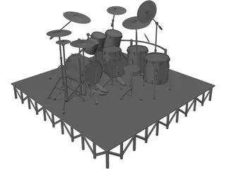 Drum Kit Big 3D Model preview