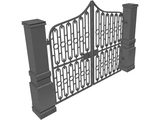 Driveway Gate 3D Model preview