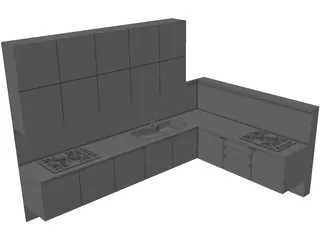 Kitchen Dada Nuvola 3D Model preview
