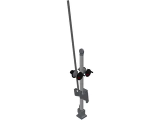 Railroad Crossing Signal 3D Model preview