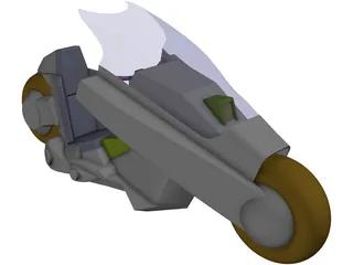 Futuristic Motorcycle 3D Model preview