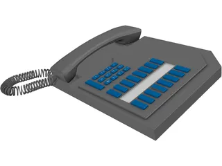 Office Phone Set 3D Model preview