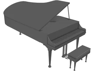 Classic Piano 3D Model preview