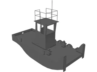 Push Boat 3D Model preview