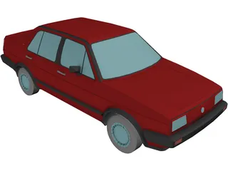 Volkswagen Jetta (1987) [+Interior] 3D Model preview