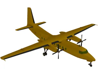 Fokker F27 Friendship 3D Model preview