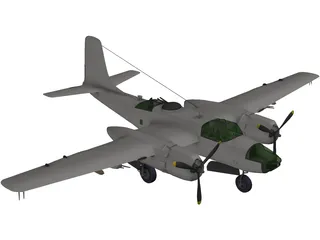 Douglas A-26 Invader 3D Model preview