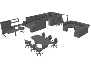 Office Corner 3D Model preview