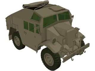 Quad Gun Tractor 3D Model preview