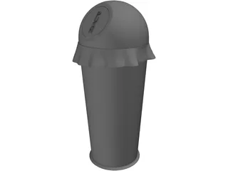 Rubbish Bin Flip Top 3D Model preview