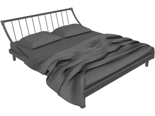 Double Bed Large 3D Model preview