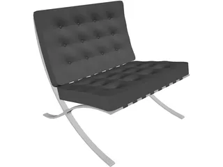 Chair Barcelona Mies Van de Rohe 3D Model preview