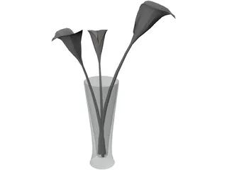 Flowers In Glass 3D Model preview