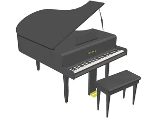 Piano Yamaha 3D Model preview