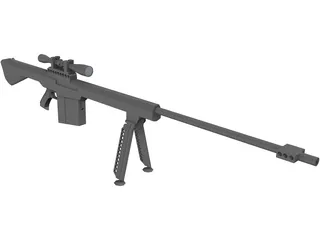 Barret Sniper Rifle 3D Model preview