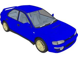 Subaru Impreza WRX GT Turbo (1998) 3D Model preview