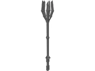 Wicked Bladed Mace 3D Model preview