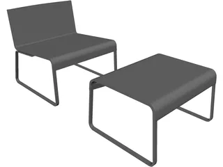 Chair Relax MDF 3D Model preview