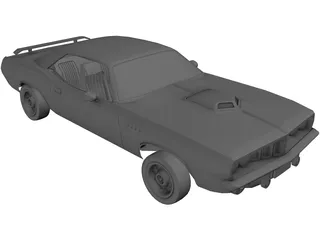 Dodge Muscle Car (1970) 3D Model preview