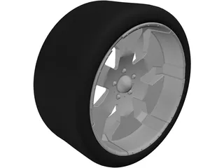 Rim 23 Inch Sportrux Sicker 6 with Tire 3D Model preview