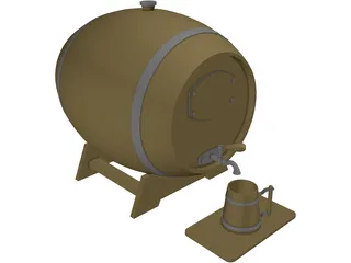Beer Barrel Dispencer 3D Model preview