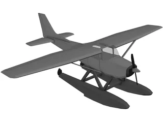 Cessna 172 Sea Plane 3D Model preview