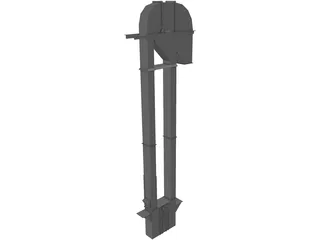 36 Inch Pulley Elevator Leg with Boot and Head 3D Model preview