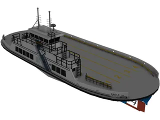 Ferry Boat 3D Model preview