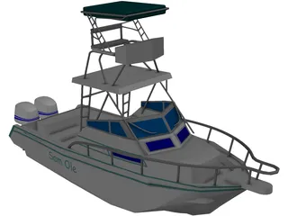 Grady White Boat 3D Model preview