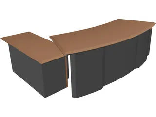 Wood Table 3D Model preview