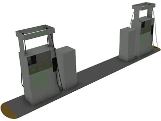 Gas Station Island 3D Model preview